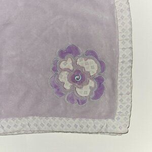 Kidsline by Dena Fleece Purple Flower Baby Blanket Diamond Trim 28" x 37"